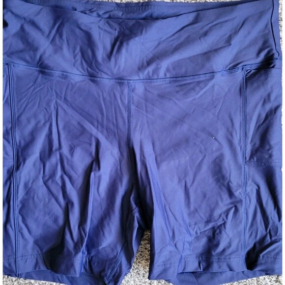LANDS' END High Waist Biker Swim Shorts Navy 18 (XL) Women's Solid Pockets S76 - Picture 2 of 8